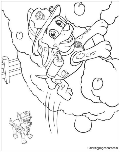 marshall paw patrol coloring page  printable coloring pages