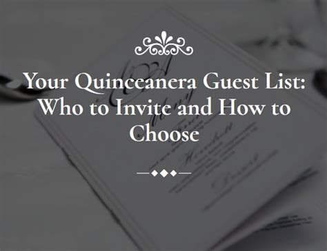 quinceanera guest list   invite    choose guest