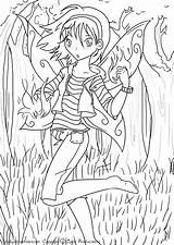 Colouring Fairies sketch template