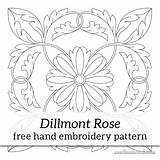 Embroidery Pattern Rose Hand Dillmont Designs Needlenthread Patterns Do Stitching sketch template