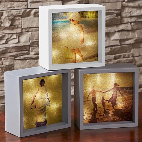 personalized photo led light shadow box collection bed bath