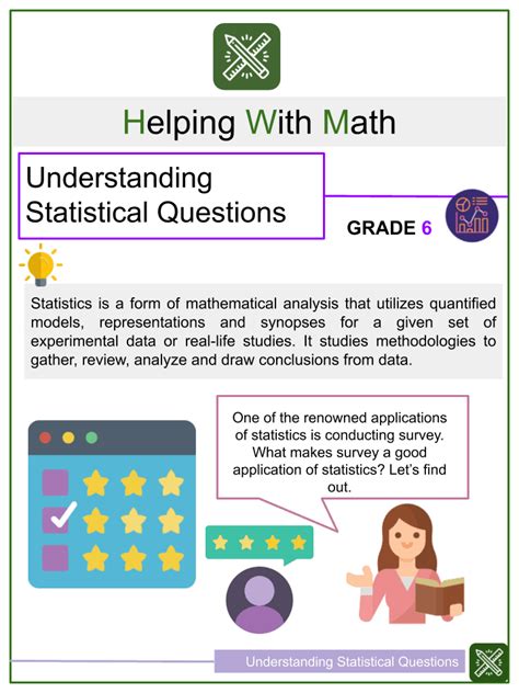 understanding statistical questions  grade math worksheets
