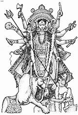 Durga Maa sketch template