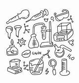 Laboratory Vector Doodles Outlined Flask Shapes sketch template