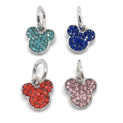 everyshine wholesale mickey mouse pattern bracelet necklace pendant beads  bow silver plated