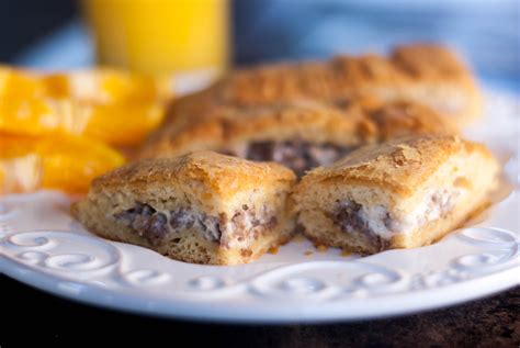 cream cheese  sausage breakfast crescent roll recipe tgif