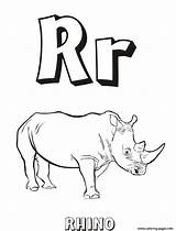 Coloring Rhino Pages Alphabet Rhinoceros Printable Rhinos Unique Getcolorings Print Color Comments sketch template