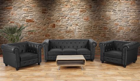 luxus    sofagarnitur chesterfield couch kunstleder runde oder