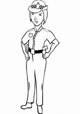 Coloring Pages Police Woman Women Female Officer Drawing Clipart Uniform Kids Sketch Leo Print Color Goldendoodle Drawings Children Handout Below sketch template