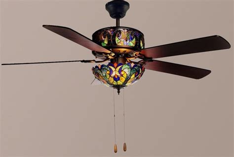 Stained Glass Ceiling Fan To Embellish Your Room Tiffany Ceiling Fan