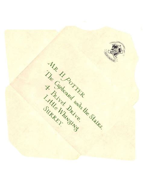 harry potter envelope template hogwarts acceptance letter envelope