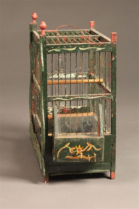 antique french finch cage  hand painted  resemble  gypsys