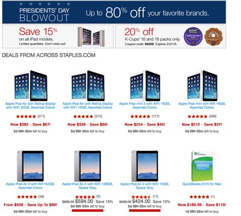 staplesbest buywalmart ipad deal roundup ipad mini  ipad air  ipad air