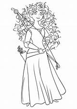 Merida Brave Princesses Colorings sketch template