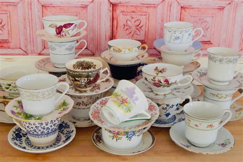 bulk vintage tea cups wsaucer wedding favours tea party etsy china tea cups tea cups tea