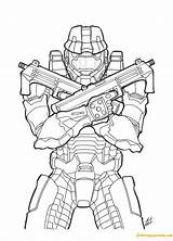 Master Chief Pages Halo Coloring Color Print sketch template