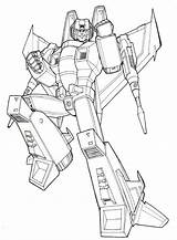 Transformers Starscream Coloring Pages G1 Thundercracker Skywarp Colouring Shockwave Line Soundwave Drawing Sketch Robots Colour Color Bumblebee Disguise Fun Robot sketch template