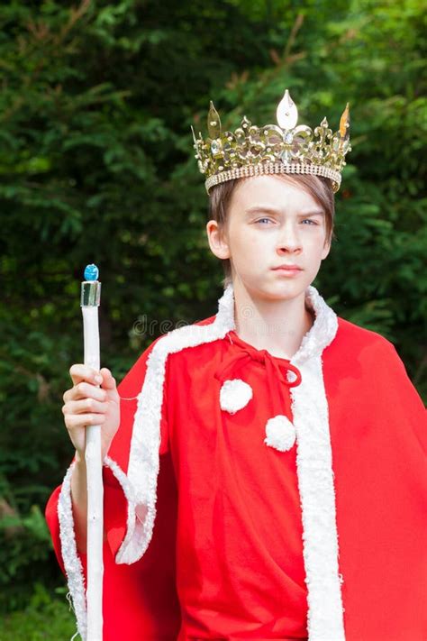 kid wearing crown acting king stock image image  cape prince
