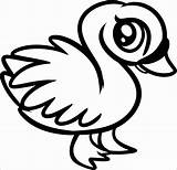 Swan Coloring Pages Cute Baby Coloringbay sketch template
