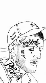 Lil Peep Coloring Pages Artwork Hellboy Rapper Drawings Drawing Easy Hippie Tupac Painting sketch template