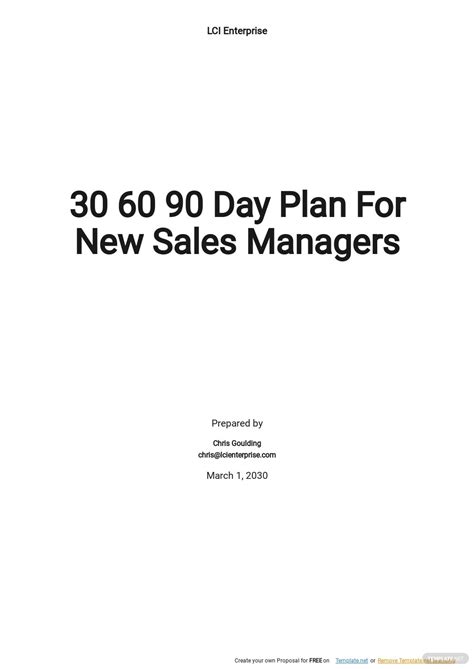 day plan template   sales managers google docs word apple pages