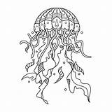 Jellyfish Premium Lineal Zentangle sketch template