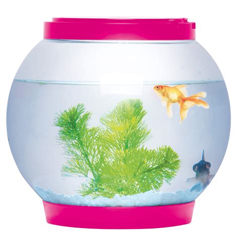 sentik  litre glass fish bowl led light aquarium goldfish betta tank