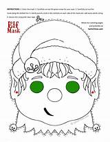 Mask Elf Christmas Santa Coloring Printable Reindeer sketch template