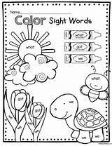 Sight Words Coloring Word Pages Printable Kindergarten Worksheets Activities Spring Kids Number Colors Dinosaur Reading May Math Template Related Prep sketch template