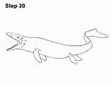 Mosasaurus Jurassic Mosasaurs Prehistoric Reptile How2drawanimals Wildebeest Indominus sketch template