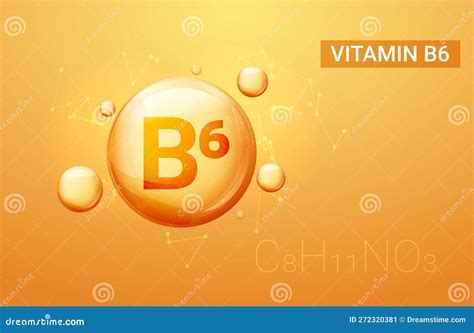 Vitamin B6 Vector Capsule Drop Medicine Pyridoxine Acid Background Oil