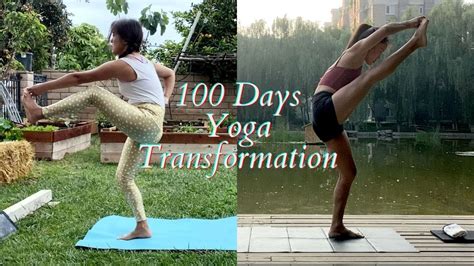 100 days of yoga transformation comparisons of before and after hot