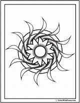 Geometric Coloring Pages Flower Printable Floral Colorwithfuzzy Designs Color Print Circle Getcolorings Cool Burst Solar sketch template