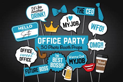 office party photo booth props funny adult work svg bundle props