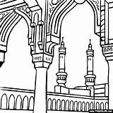 Coloring Makkah Drawing Mecca Pages Saudi Arabia Landscape Famous Landmark Clipartmag Gif Thecolor sketch template