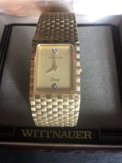 vintage wittnauer mens gold wrist watch diamond accents working ebay