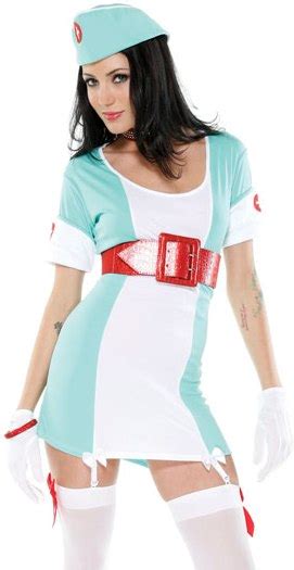 sexy womens outfit vintage pin up naughty nurse costume green white stripe dress hat