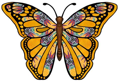 artbyjean paper crafts butterfly  bright colorful pattern mixed