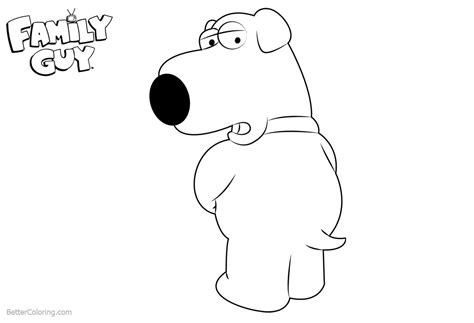 family guy brian coloring pages lineart  printable coloring pages