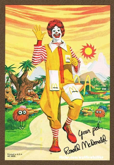 ronald mcdonald card 1970s mcdonalds ronald mcdonald vintage ads