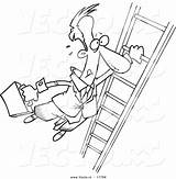 Ladder Outlined Businessman Onto sketch template