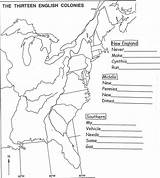 Colonies 13 Map Blank Worksheet Printable Thirteen History Coloring Social Colonial Studies Worksheets Grade America Original American Mnemonic Outline Colony sketch template