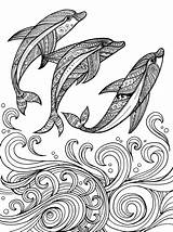 Mandalas Zentangle Dolphins Delfines Delfin Dolfijn Kleurplaat Olas Coloringpagesfortoddlers Páginas Manos T3 Book Dibujados Tiere Lapiz sketch template