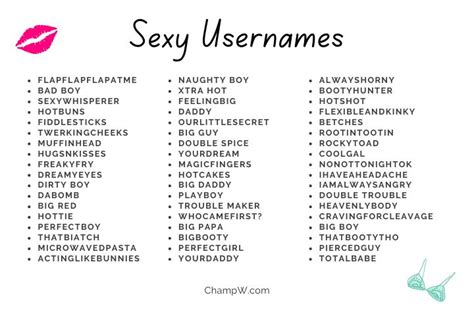 750 Sexy Usernames Enticing Ideas To Allure Love From Fans