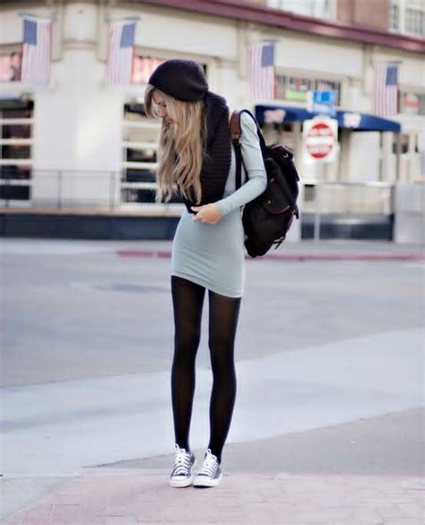 Bold Black Tights Goes With All Type Of Dresses