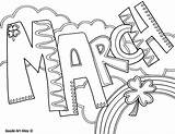 Months Year Coloring Pages March Classroom sketch template