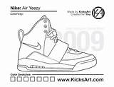 Yeezy Kicksart Sneaker sketch template