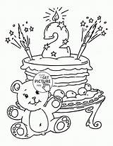 Coloring Birthday Pages Happy Kids 6th Cake 2nd Holiday Printable Cakes Printables Wuppsy Sheets Colouring Color Adult Old Book Holidays sketch template