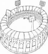 Football Coloring Pages Field Stadium Getcolorings Getdrawings Color sketch template