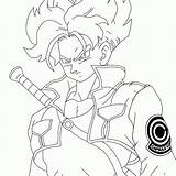 Trunks Dbz Lineart Coloringhome Goku Goten Vegeta sketch template